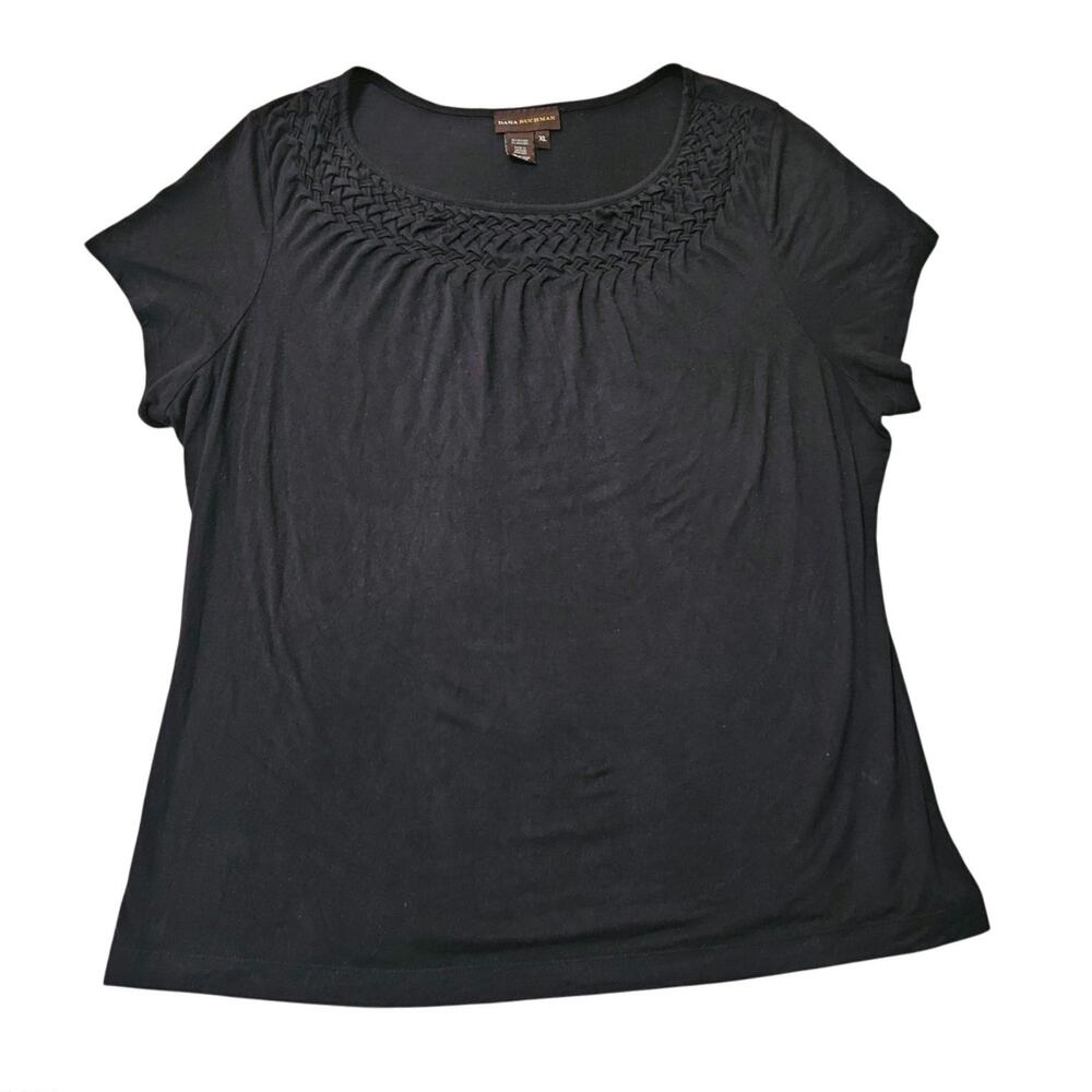 Dana Buchman Size XL Short Sleeve Black Shirt Womens